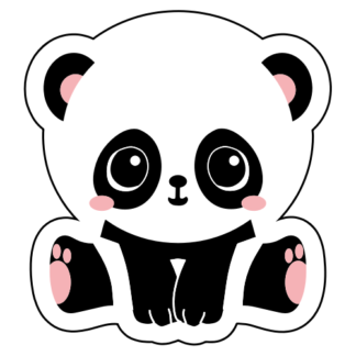 Cute Panda Baby Girl Sticker